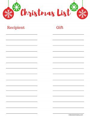 Free Printable Christmas Shopping List. Make Christmas shopping even more fun with this handy cute printable.