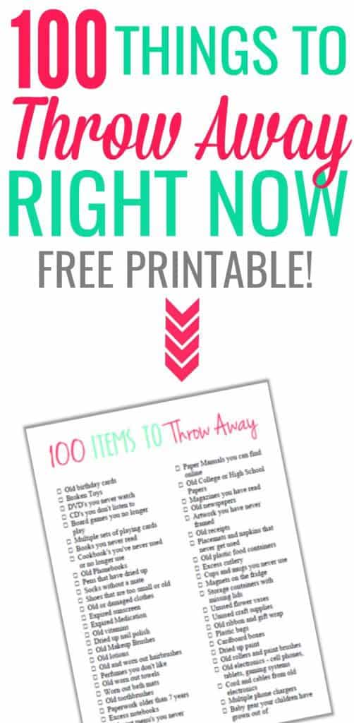 100 Things To Throw Away Right Now