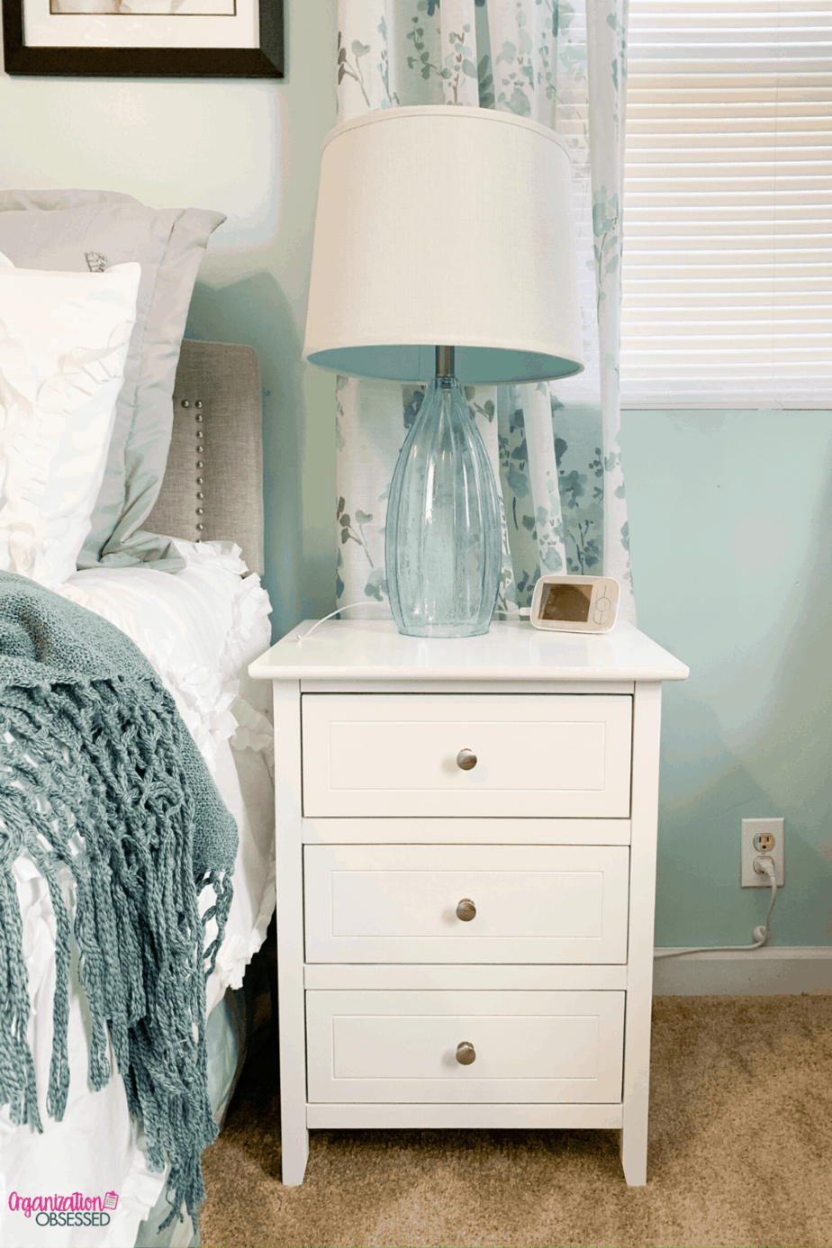How to Easily Hide Bedside Cords - Organization Obsessed