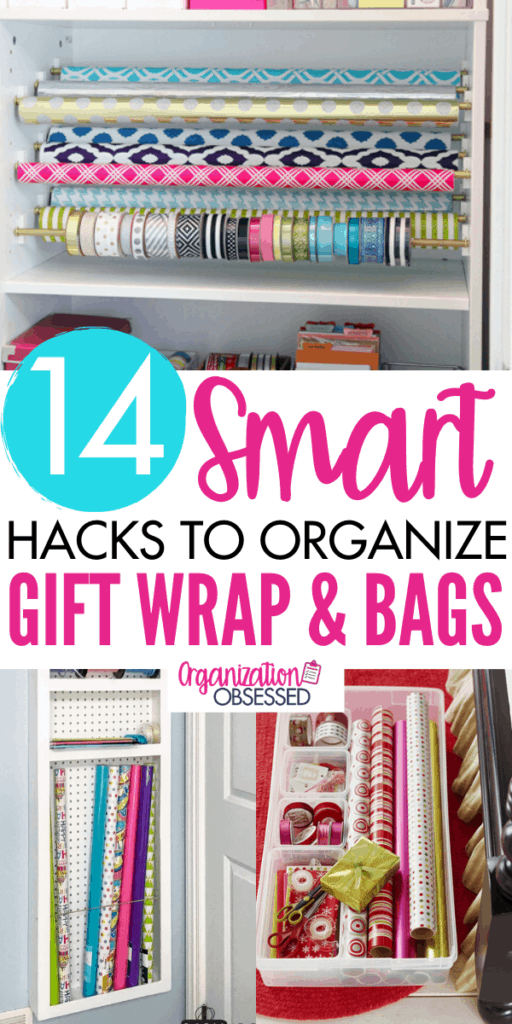 12 Smart Gift Wrap Storage Ideas  Gift wrap storage, Wrapping paper storage,  Gift bag storage