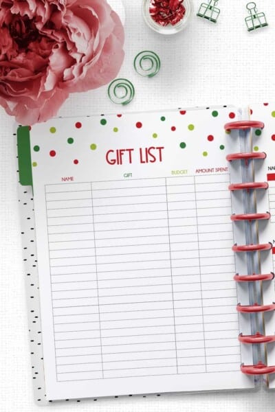 Printable Christmas Gift List