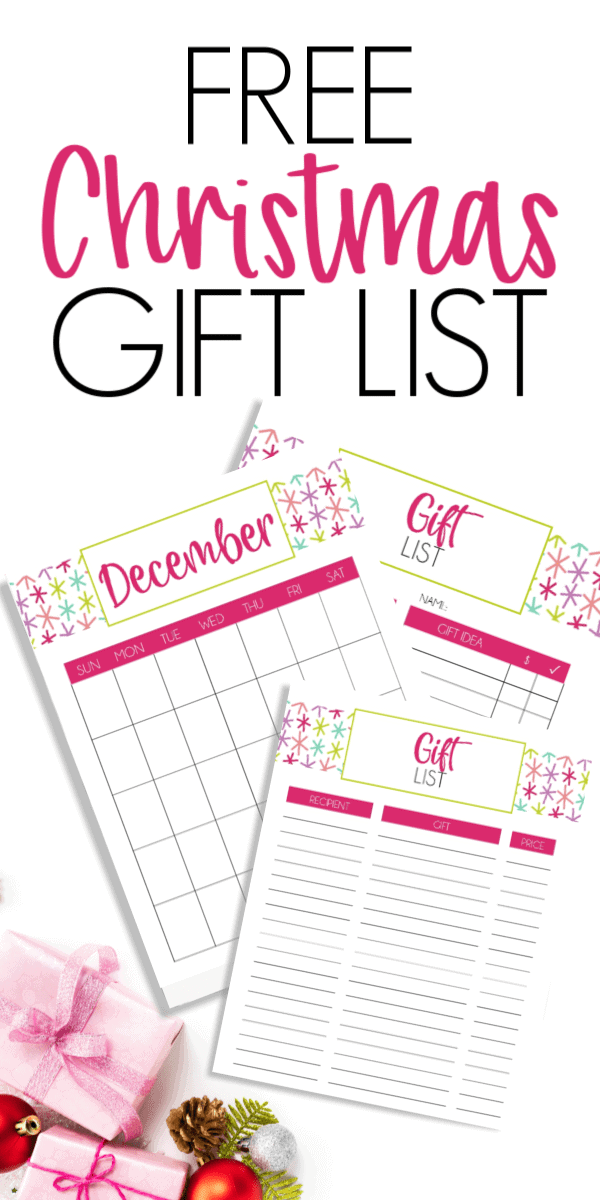 Free Christmas Gift List Planner