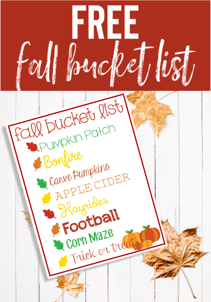 Free Fall Bucket List Printable