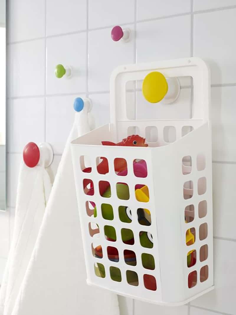 Bath toy organization from Ikea wastebasket