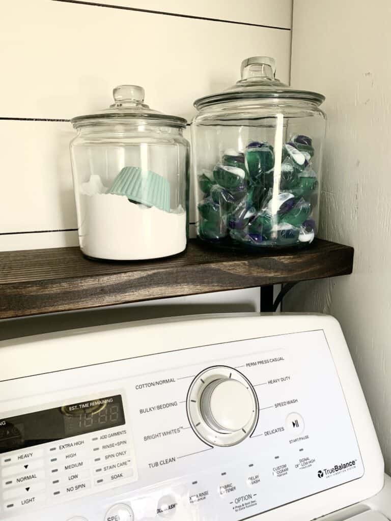Laundry room storage for detergent