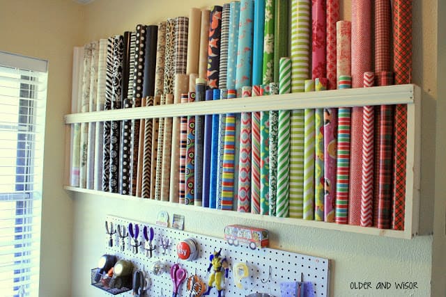 Genius Wrapping Paper Organizer Ideas  Wrapping paper organization,  Wrapping paper storage, Tissue paper storage