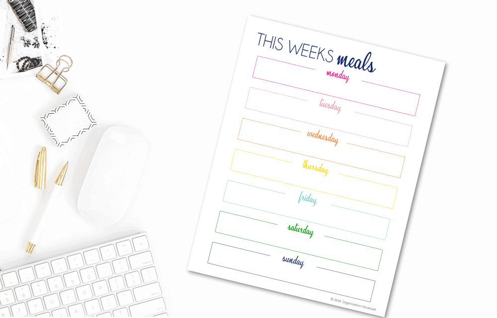 Free Meal Planning Printable