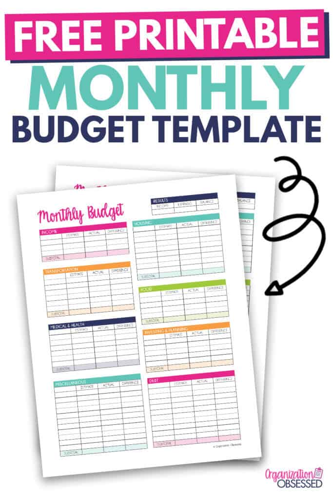 Printable Monthly Budget Planner