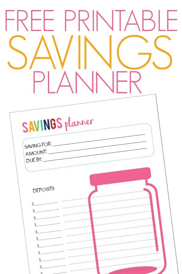 Free Printable Savings Planner Organization Obsesssed