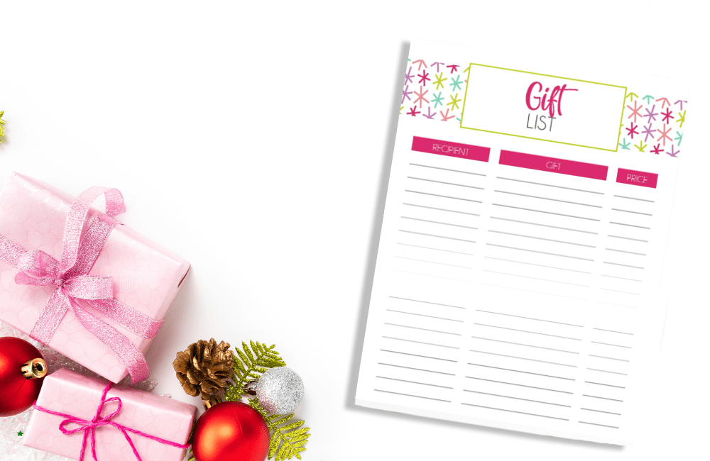 Free Christmas Gift List Planner