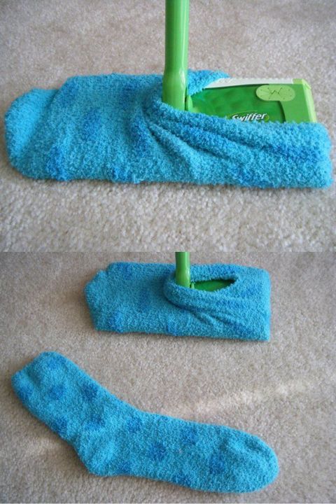 DIY Swiffer cloths with chenille socks