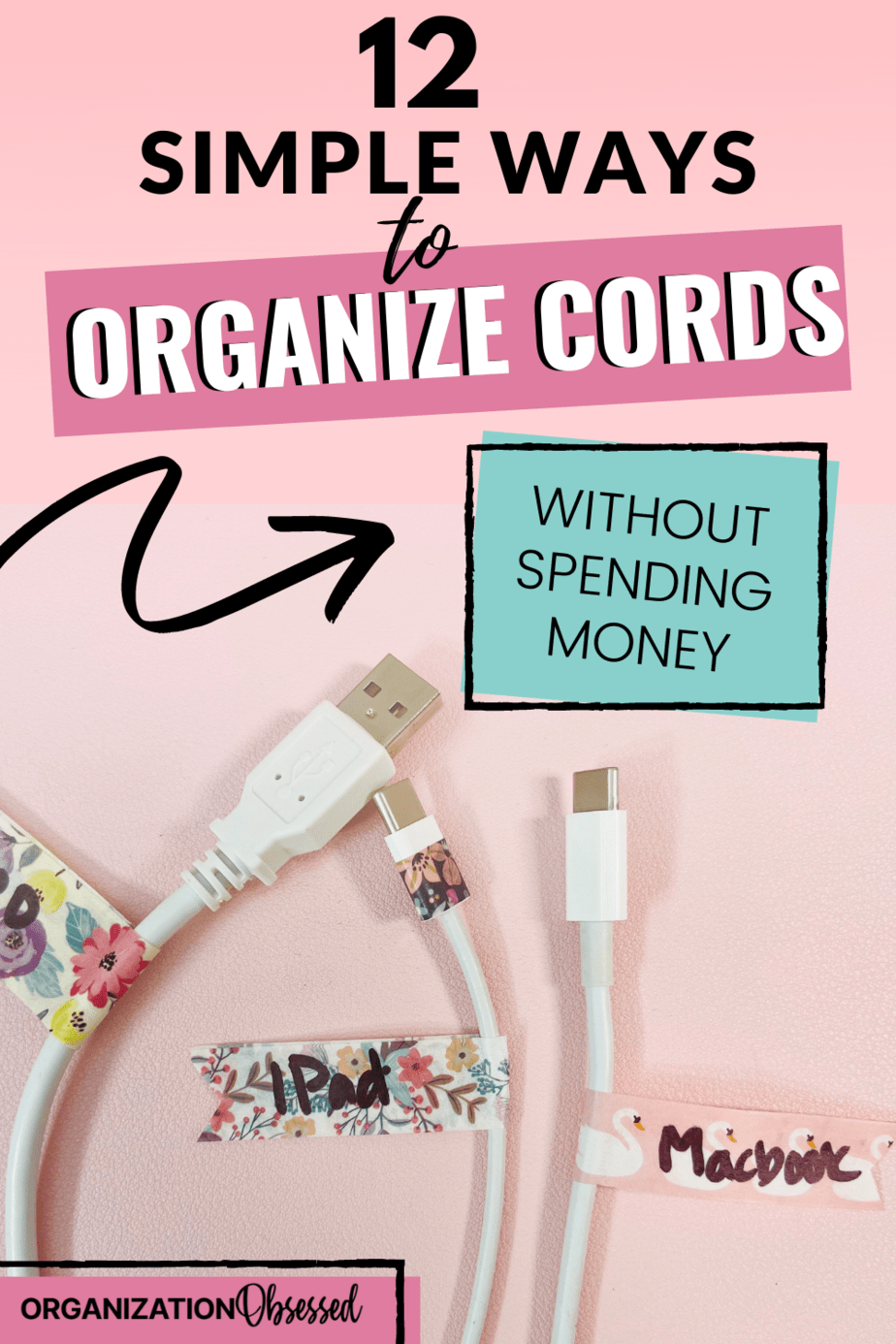 Organizing Cords 101 Organization Obsessed