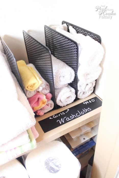 washcloth organization