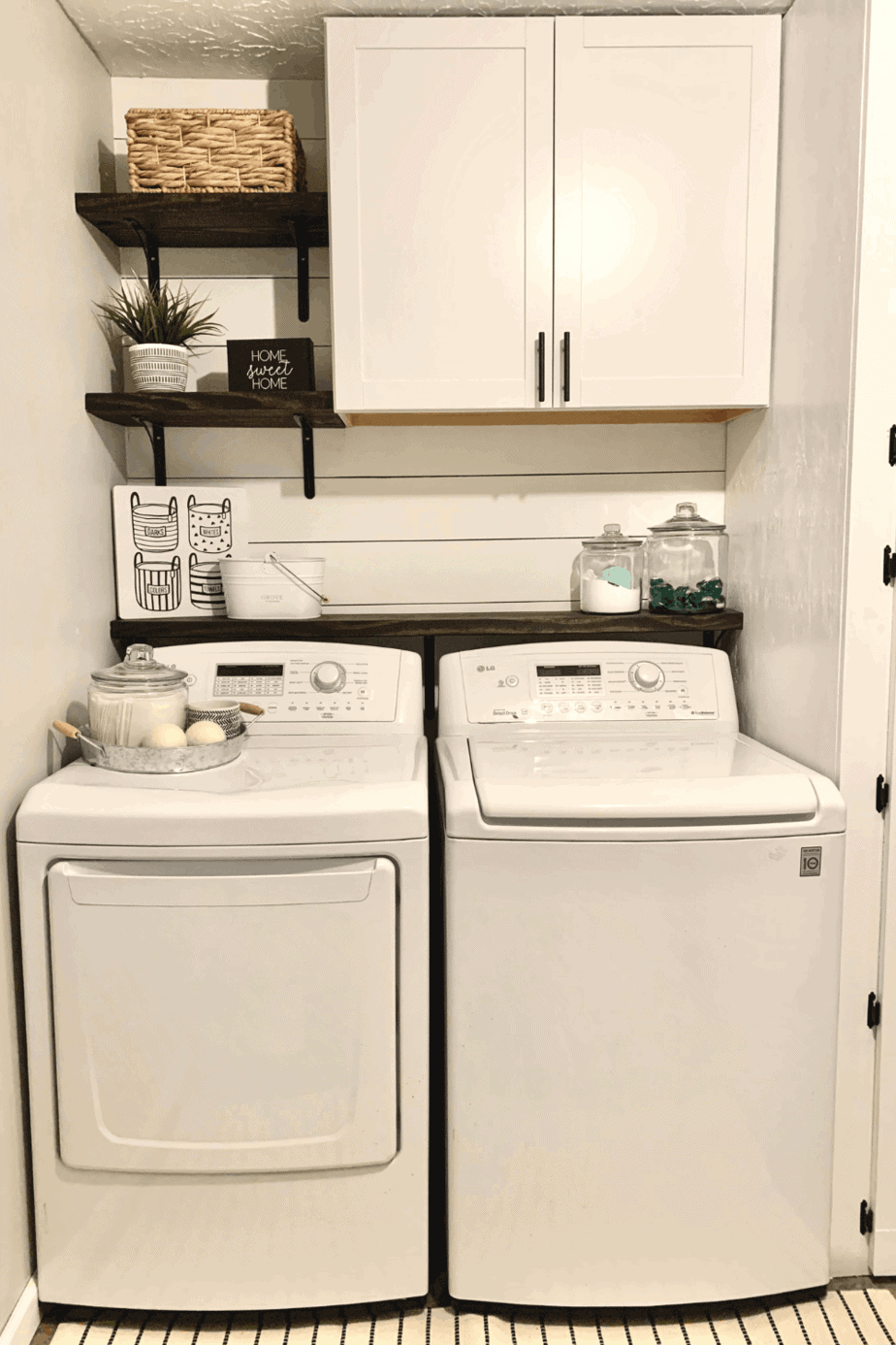 How to Easily Hang a Shelf & Hooks in the Laundry Room
