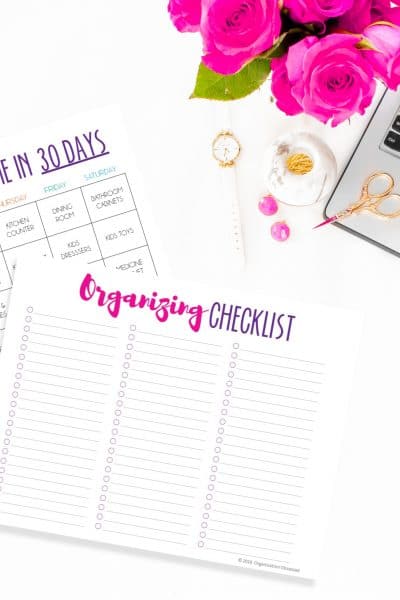 Organize your home in 30 days printable