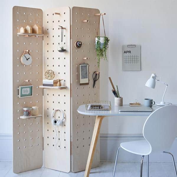 room divider pegboard organization ideas