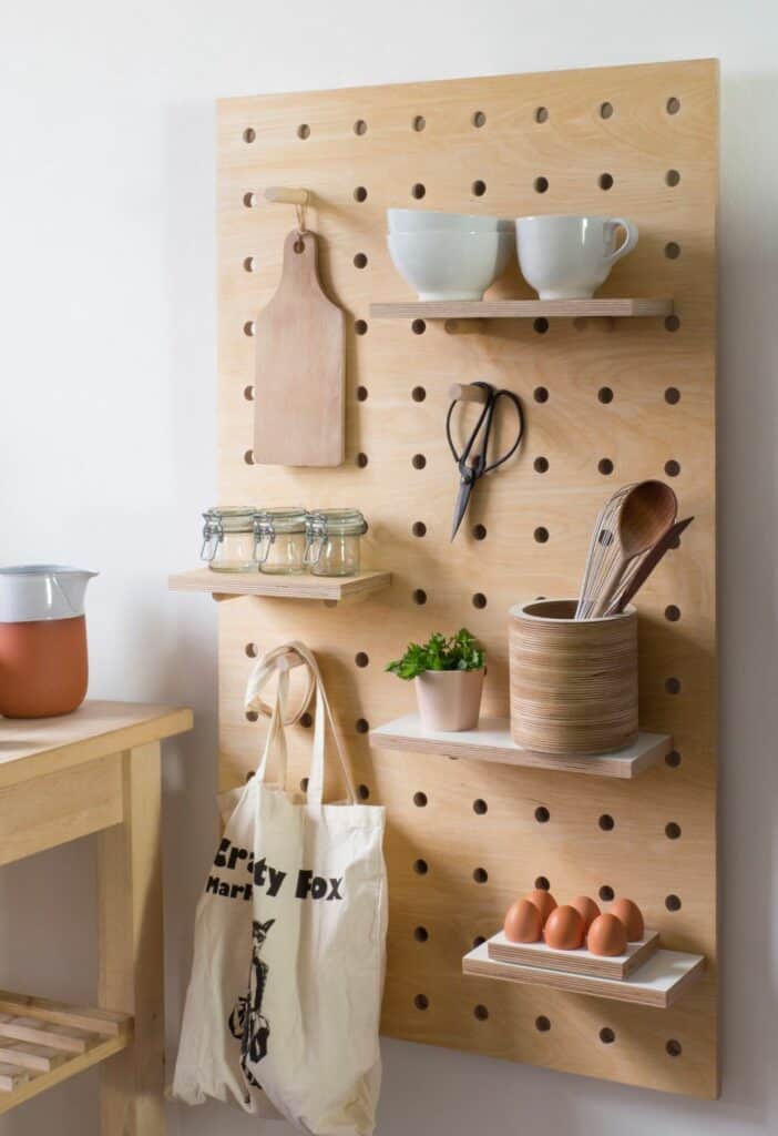 pegboard organization ideas for small kitchens